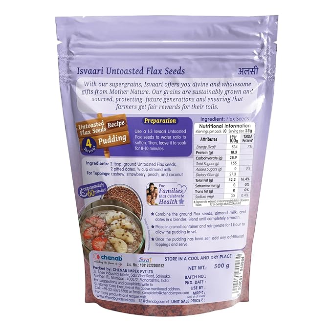ISVAARI FLAX SEEDS 500 GM
