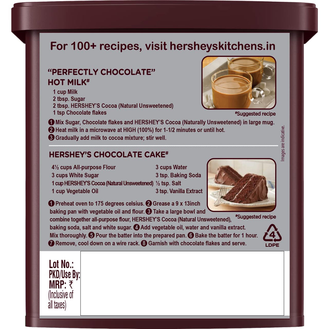 HERSHEYS COCOA NATURAL UNSWEETENED POWDER 225GM