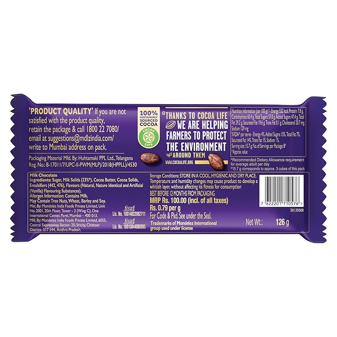CADBURY DAIRY MILK 100RS