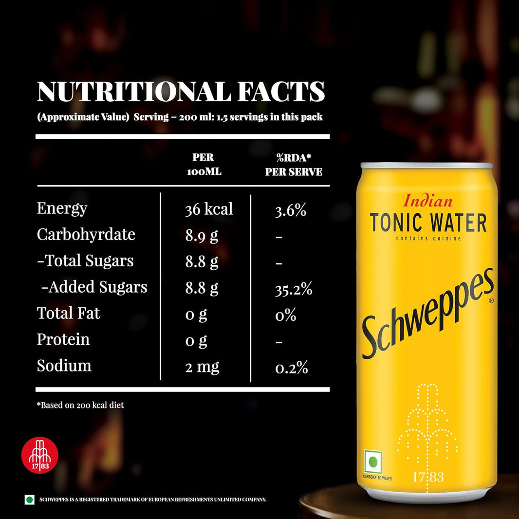 SCHWEPPES TONIC WATER 300ML CAN 50 REGULAR