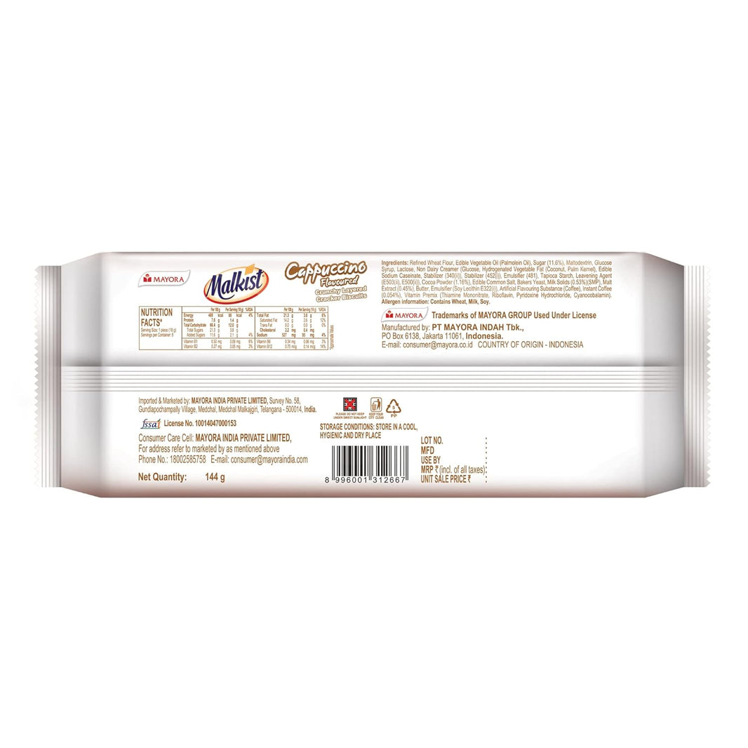 MALKIST CAPPUCCINO SANDWICH CRACKERS 144 GM