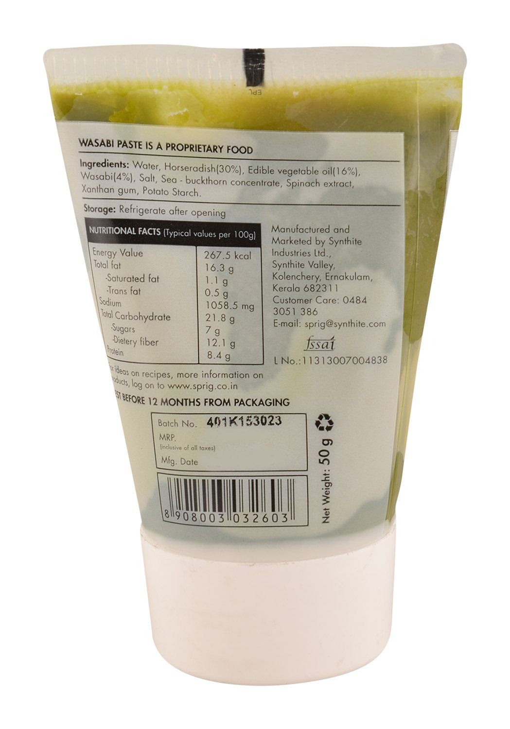 SPRIG SAUCE WASABI PASTE TUBE 50g