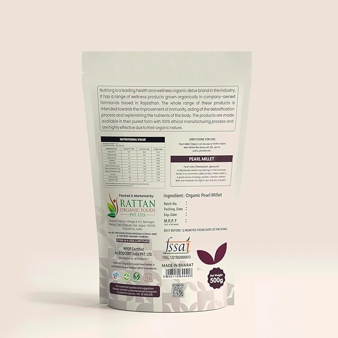 NUTRIORG ORGANIC PEARL MILLET
