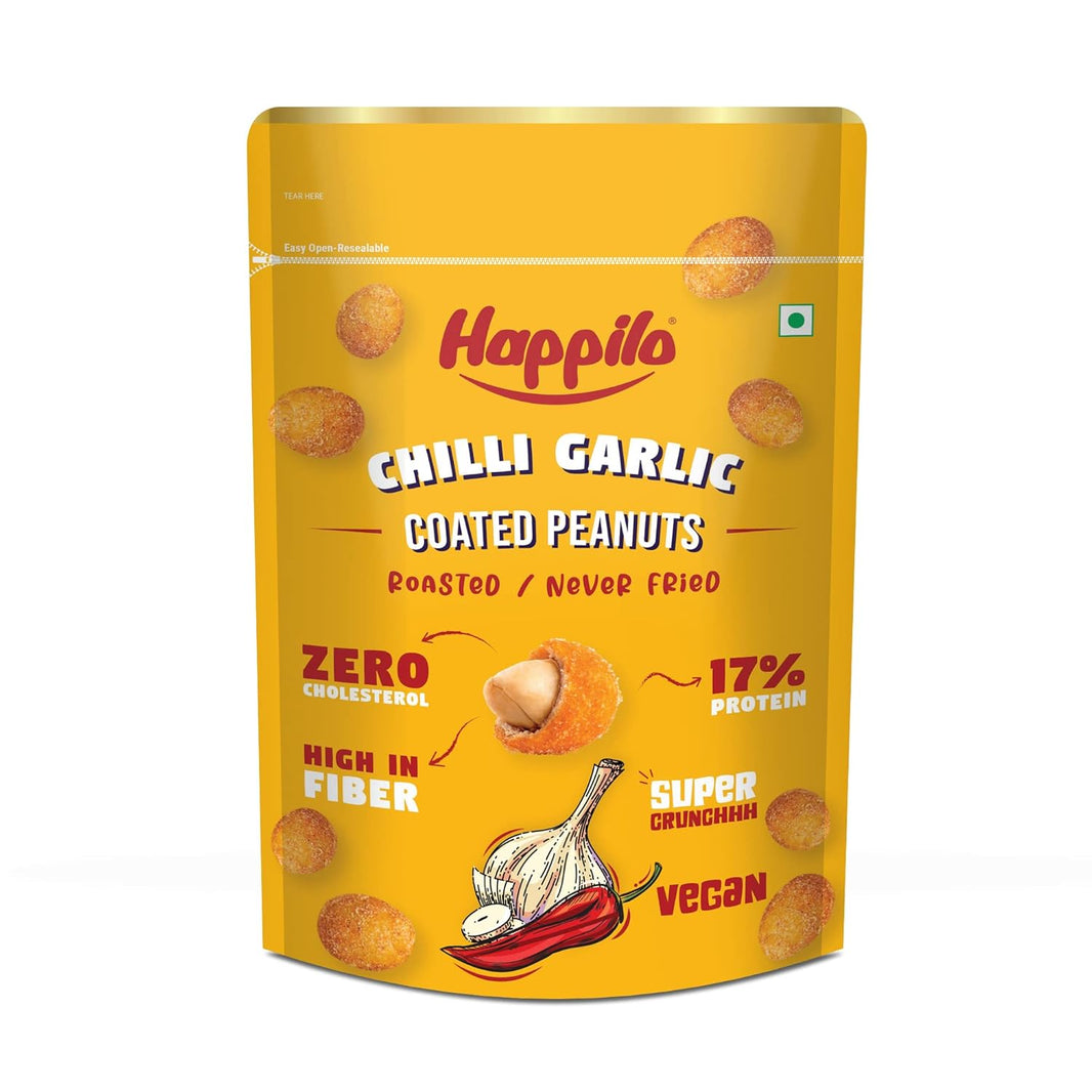 HAPPILO CHILLI GARLIC PEANUTS 150 GM