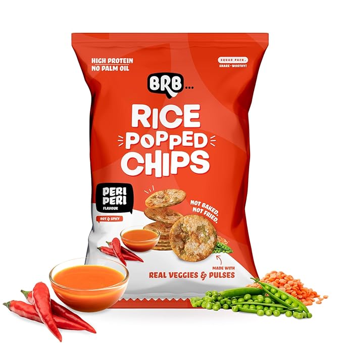 BRB POPPED RICE CHIPS PERI PERI 48 GMS