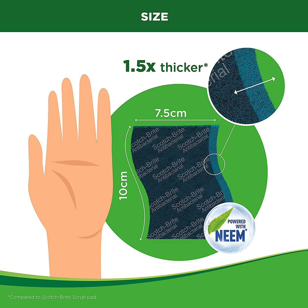 SCOTCH BRITE ANTIBACTERIAL SCRUB PAD 1N