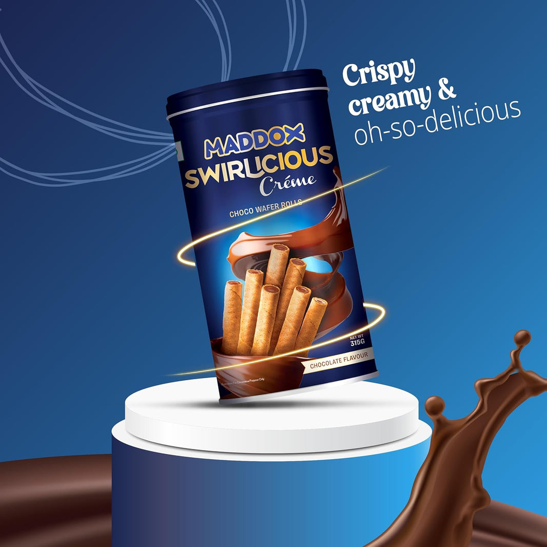MADDOX CHOCO WAFER ROLL JAR 315 GM