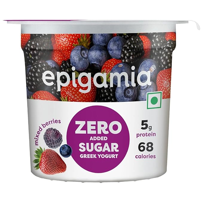 EPIGAMIA MIXBERRIES ZERO ADDED SUGAR YOGURT 85 GMS