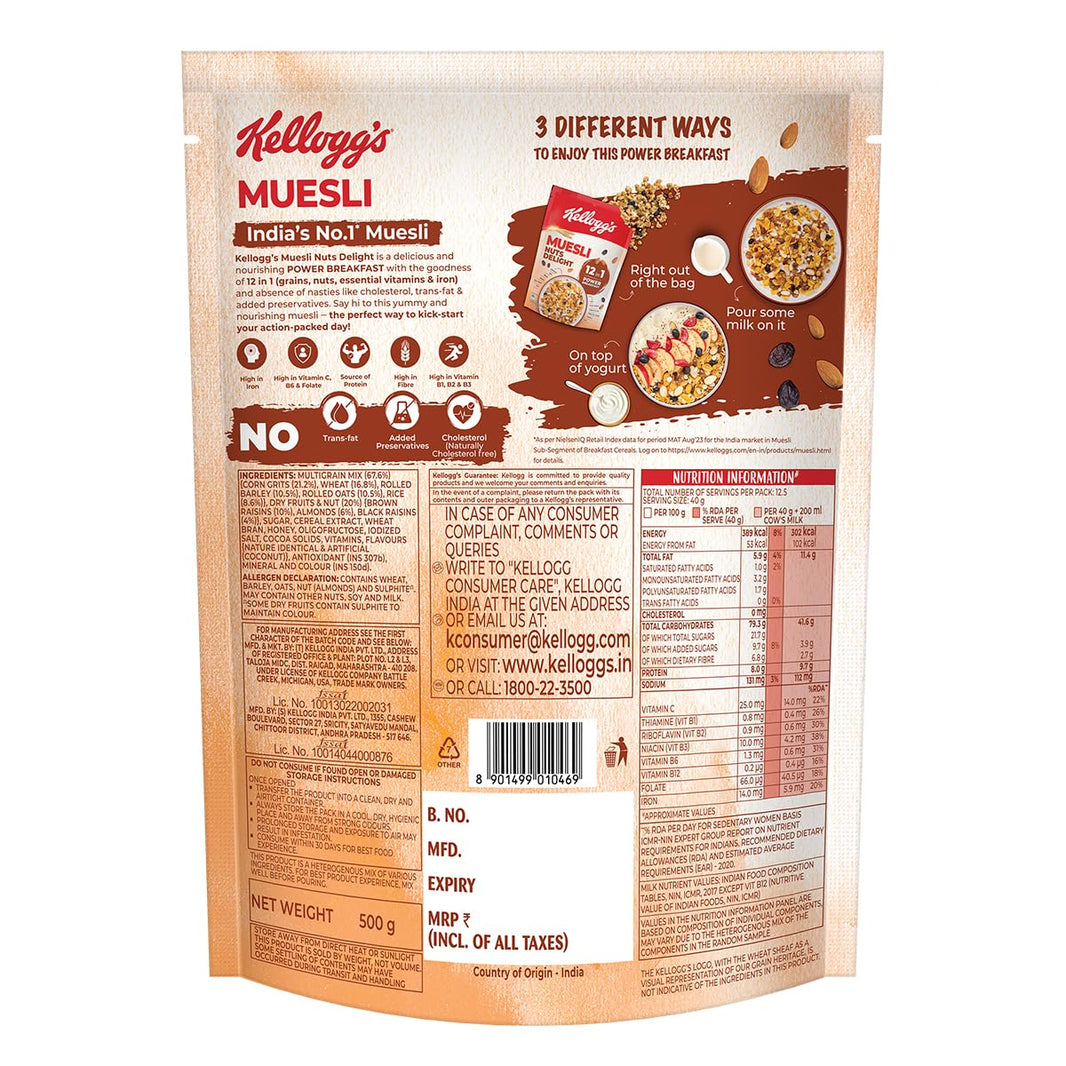 KELLOGGS MUSLI NUTS DELIGHT 500G