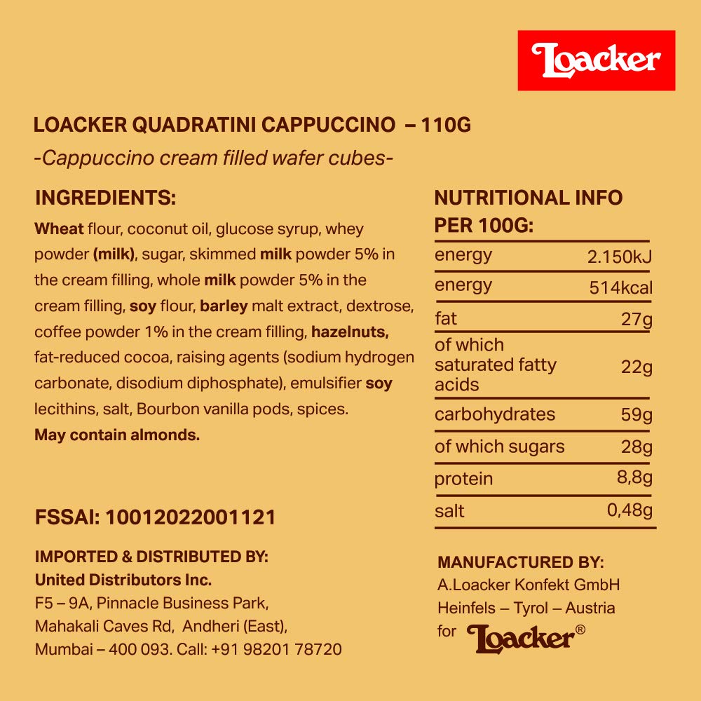 LOACKER QUAD CAPPUCCINO 110G