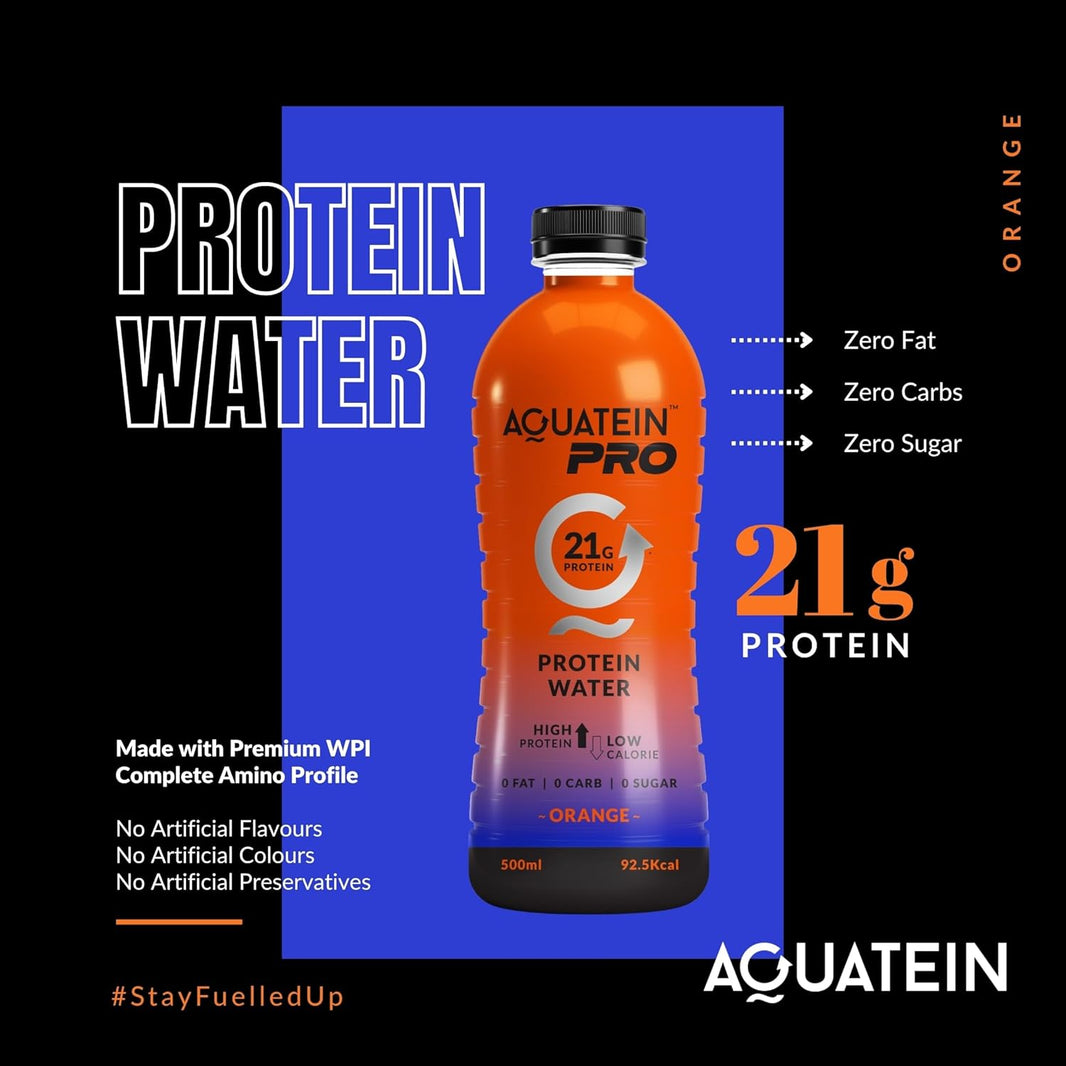 AQUATEIN PROTIEN WATER 21 GM ORANGE FLAVOUR 500 ML