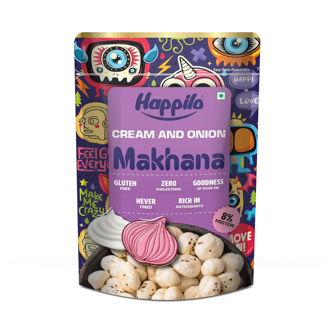 HAPPILO CREAM N ONION MAKHANA 60 GM