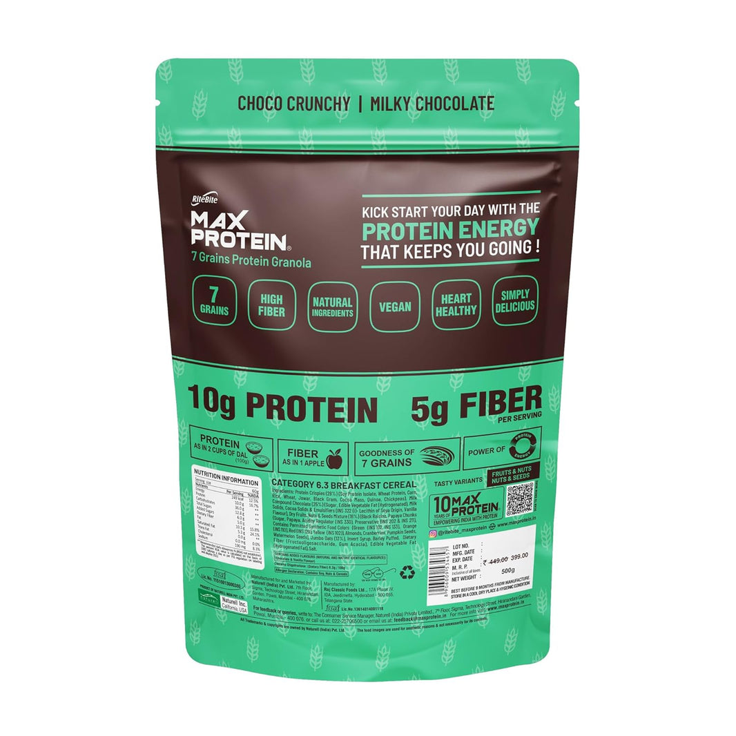 MAXPROTIEN GRANOLA CHOCO CRUNCHY 500 GM