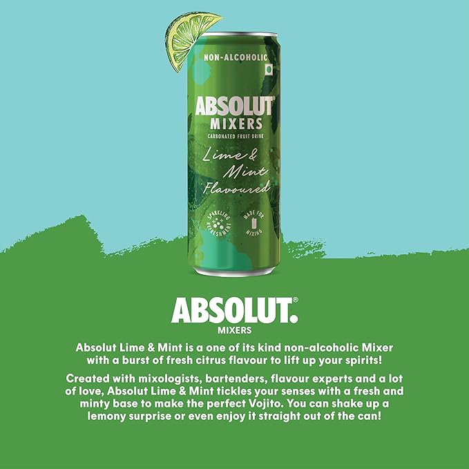 ABSOLUT MIXERS LIME & MINT FLAVOURED