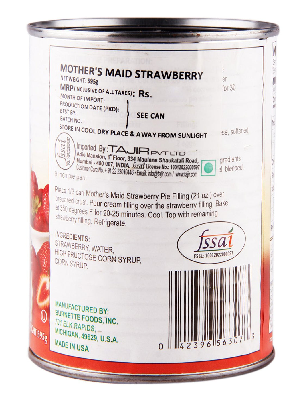 MOTHERSS MAID STRAWBERRY TOPPING 595G