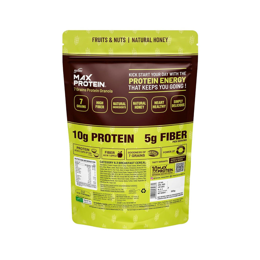 MAX PROTIEN FRUITS AND NUTS GRANOLA 500 GM