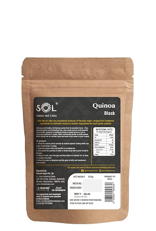 SOL BLACK QUINOA 500 GMS