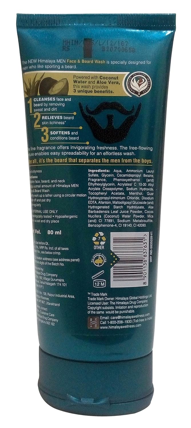 HIMALAYA MEN FACE & BEARD WASH 80 ML
