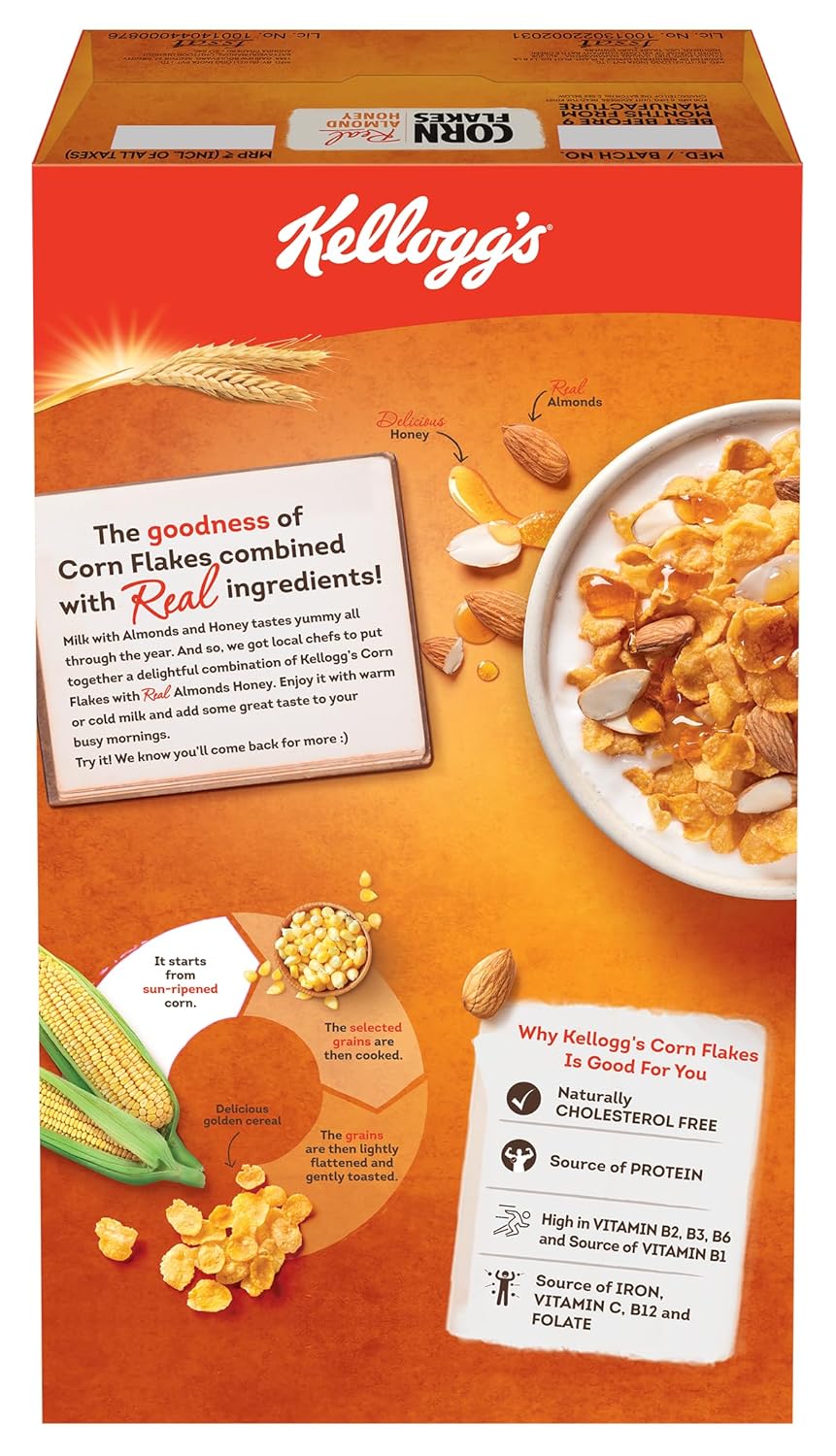 KELLOGS CORN FLAKES REAL ALMOND HONEY 650 GM