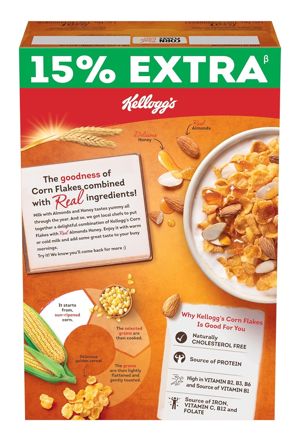 KELLOGS CORN FLAKES REAL ALMOND HONEY 300 GM