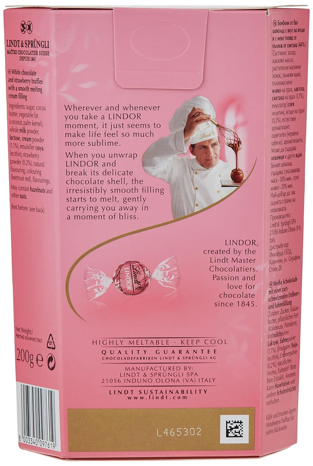 LINDT LINDOR LIMITED EDIITION STAWBERY N CREAM 200 GM