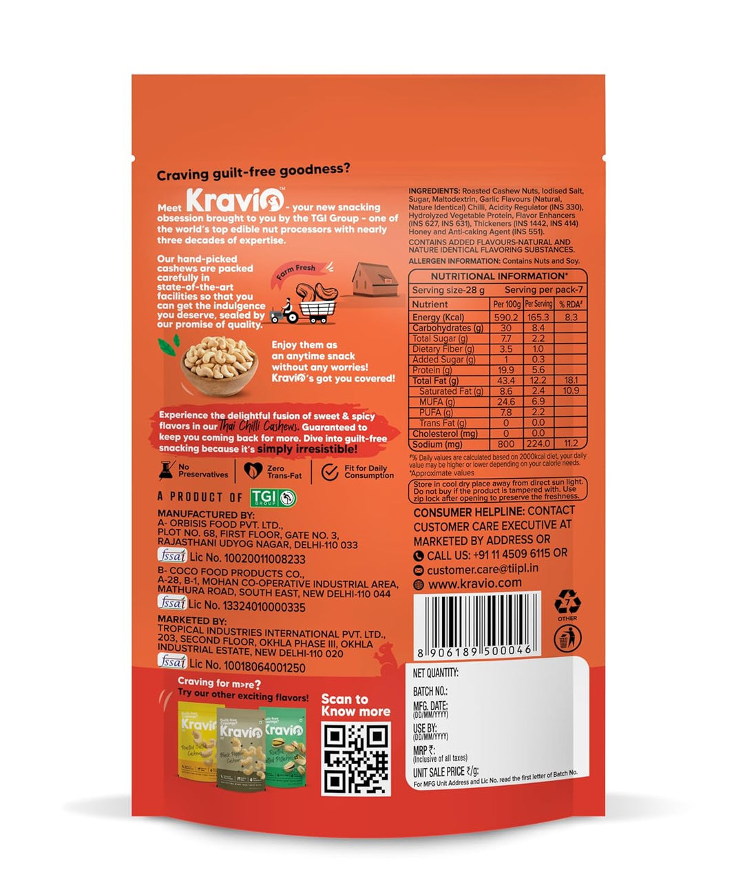 KRAVIN THAI CHILLI CASHEW