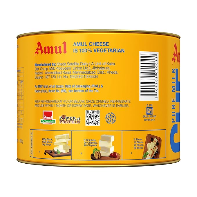 AMUL PROCESSED CHEESE, 400G TIN