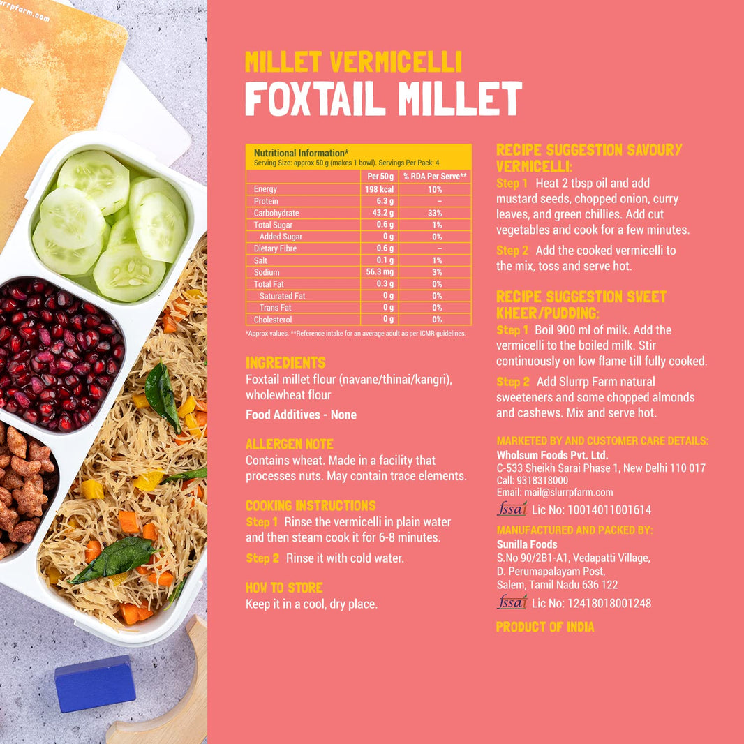 SLURP FARM VERMIELLI FOXTAIL MILLET 180 GM