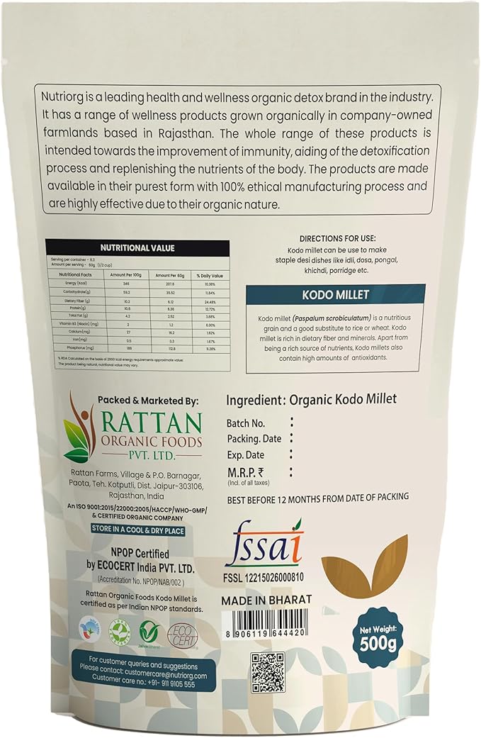 NUTRIORG KODO MILLET 500GM