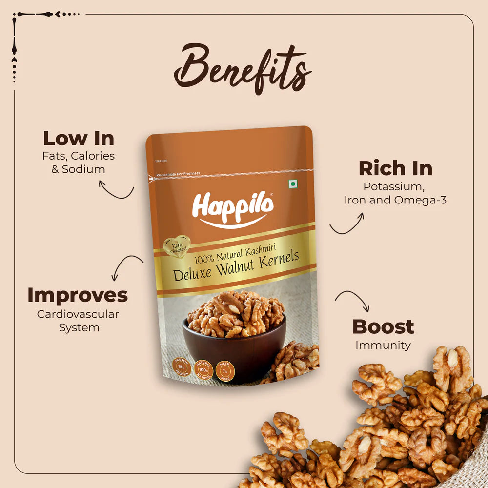 HAPPILO DELUXE WALNUT KERNELS 200 GM