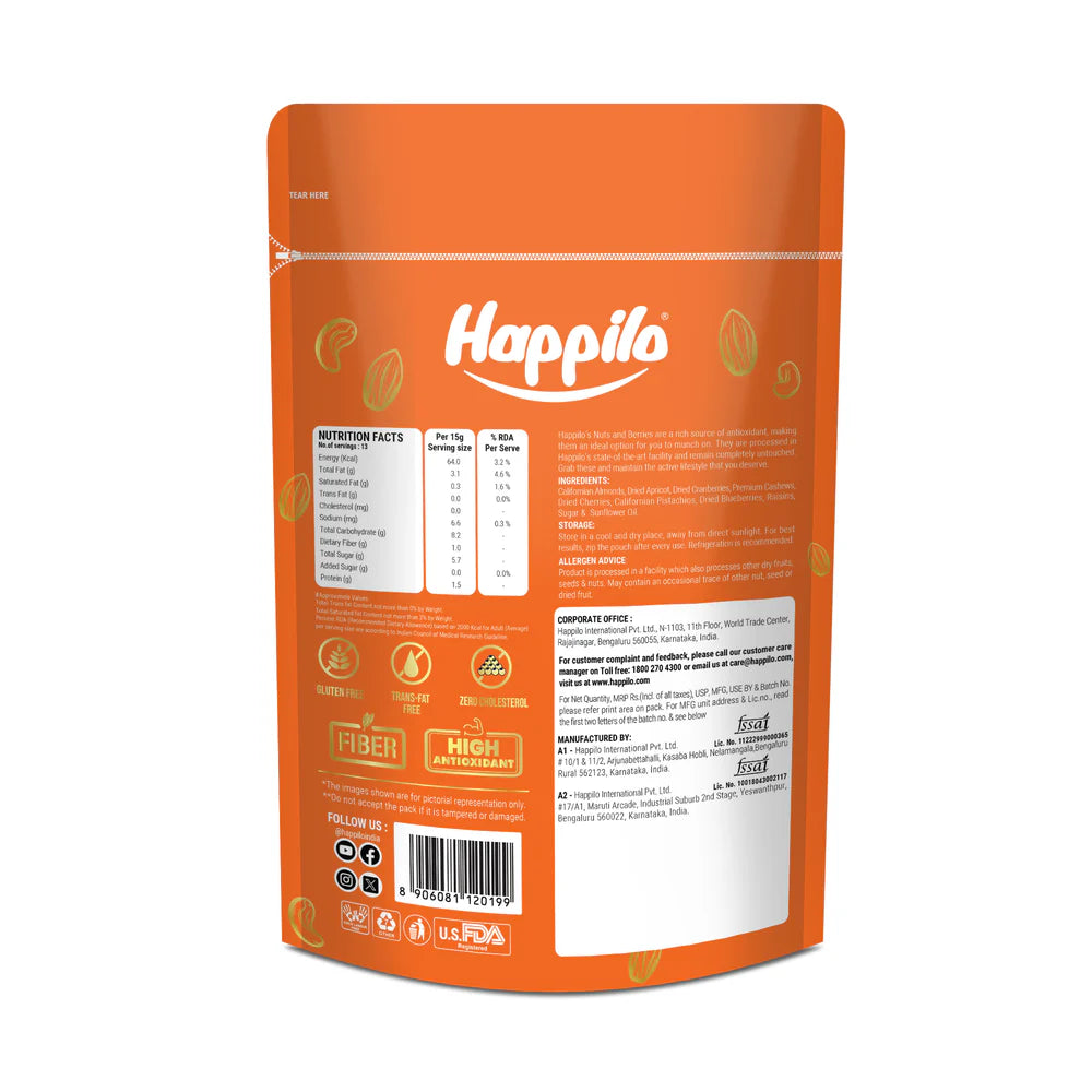 HAPPILO NUTS & BERRIES 200G