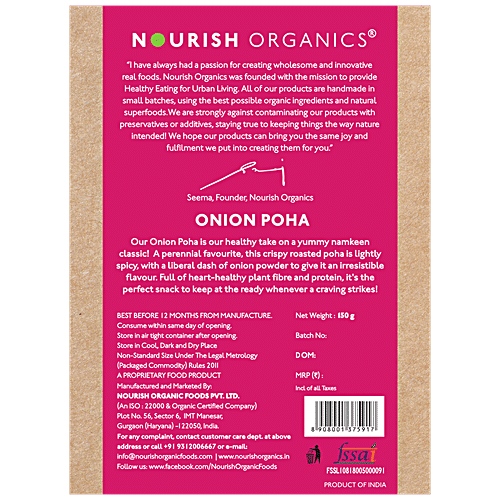 NOURISH ORG SNK ONION POHA PP 150g
