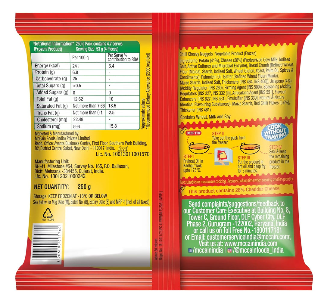 MC CHILLI CHEESE NUGGETS 250GM