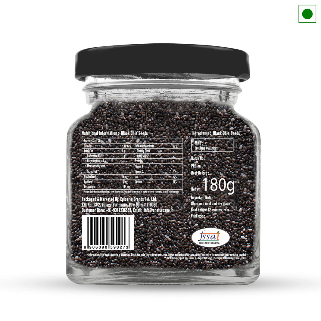 CHEF URBANO BLACK CHIA SEEDS 180 GM