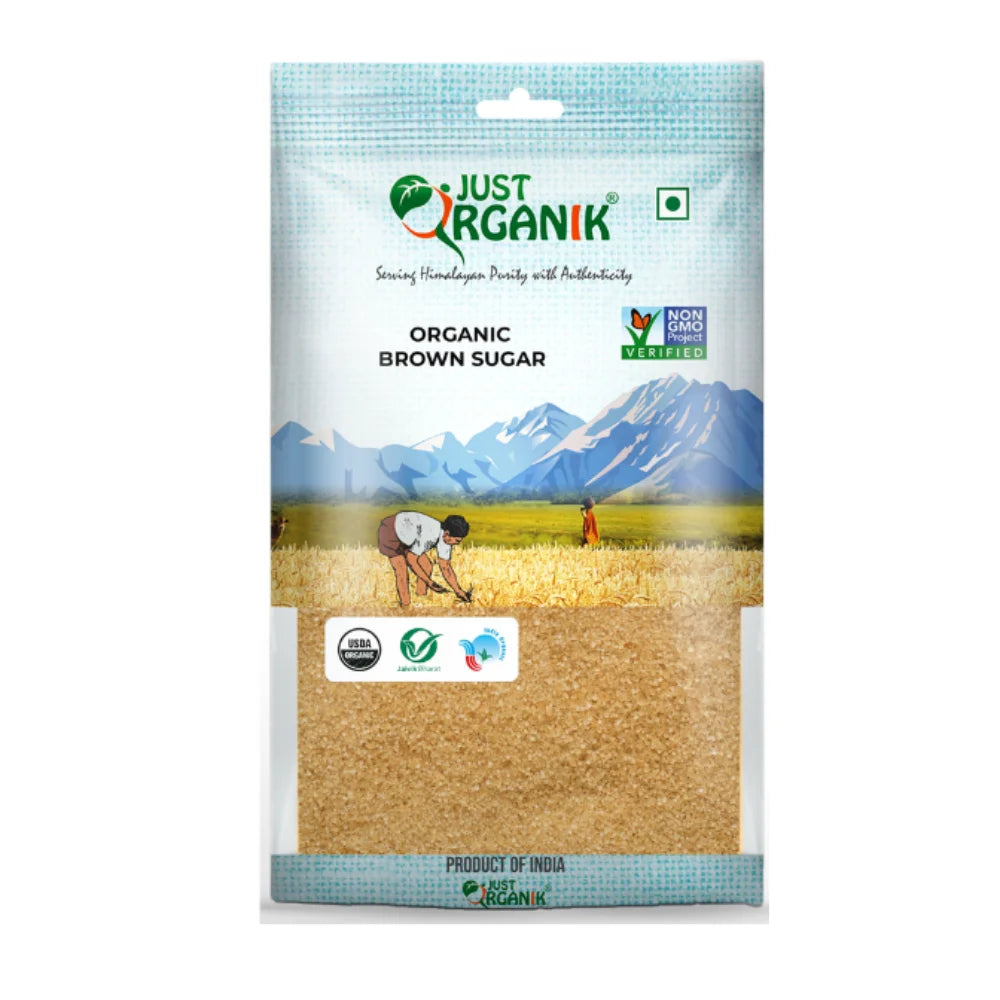 JUST ORGANIC BROWN SUGAR 500GM