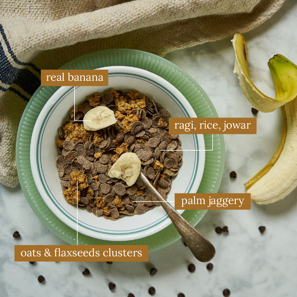 MONSOON HARVEST OAT CLUSTERS & RAGI FLAKES WITH BANANA 350G
