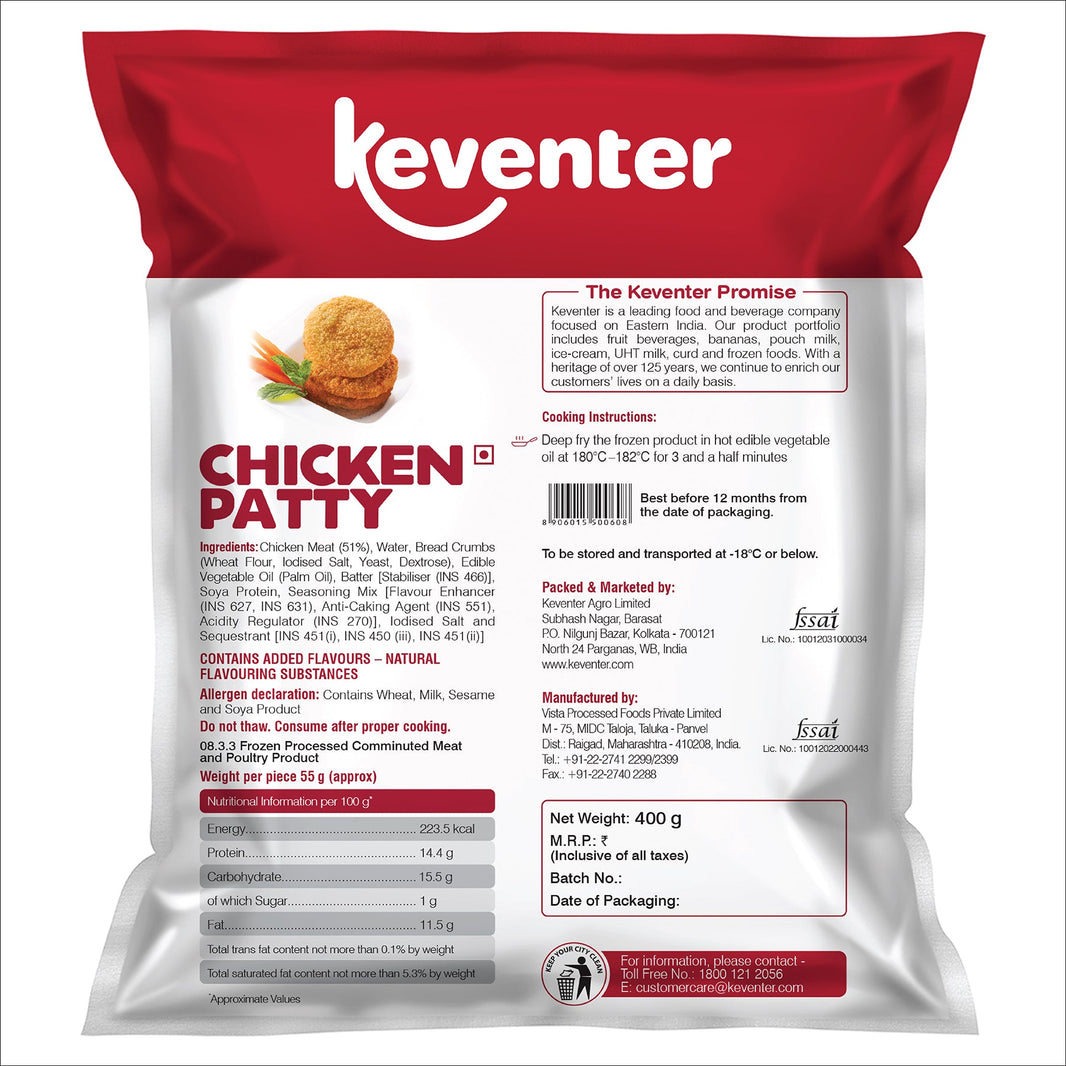 KEVENTER CHICKEN PATTY 400G