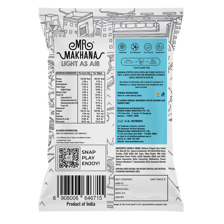 MR MAKHANA CREAM & ONION MAKHANA 75G