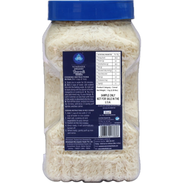 NIMBARK ORGANIC BASMATI RICE 1KG