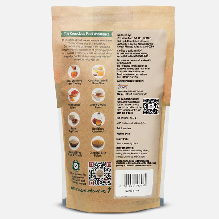 CONCIOUS FOOD QUINOA SEEDS ORGANIC 340 GM