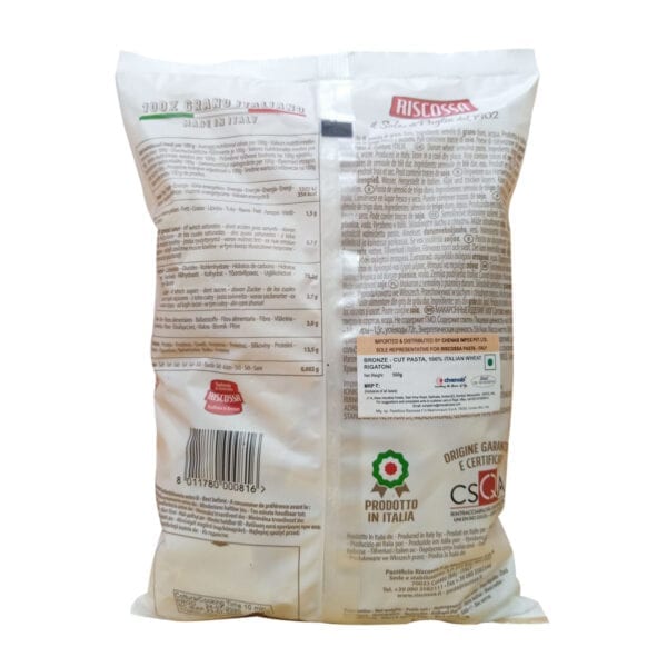 RISCOSSA RIGATONI BRONZE PASTA 500 GM