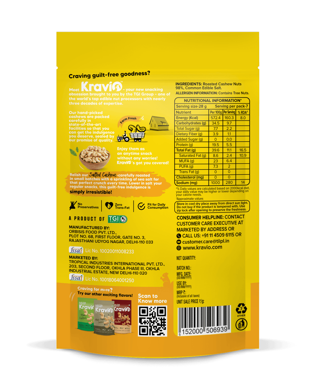 KRAVIN SALTED CASHEW