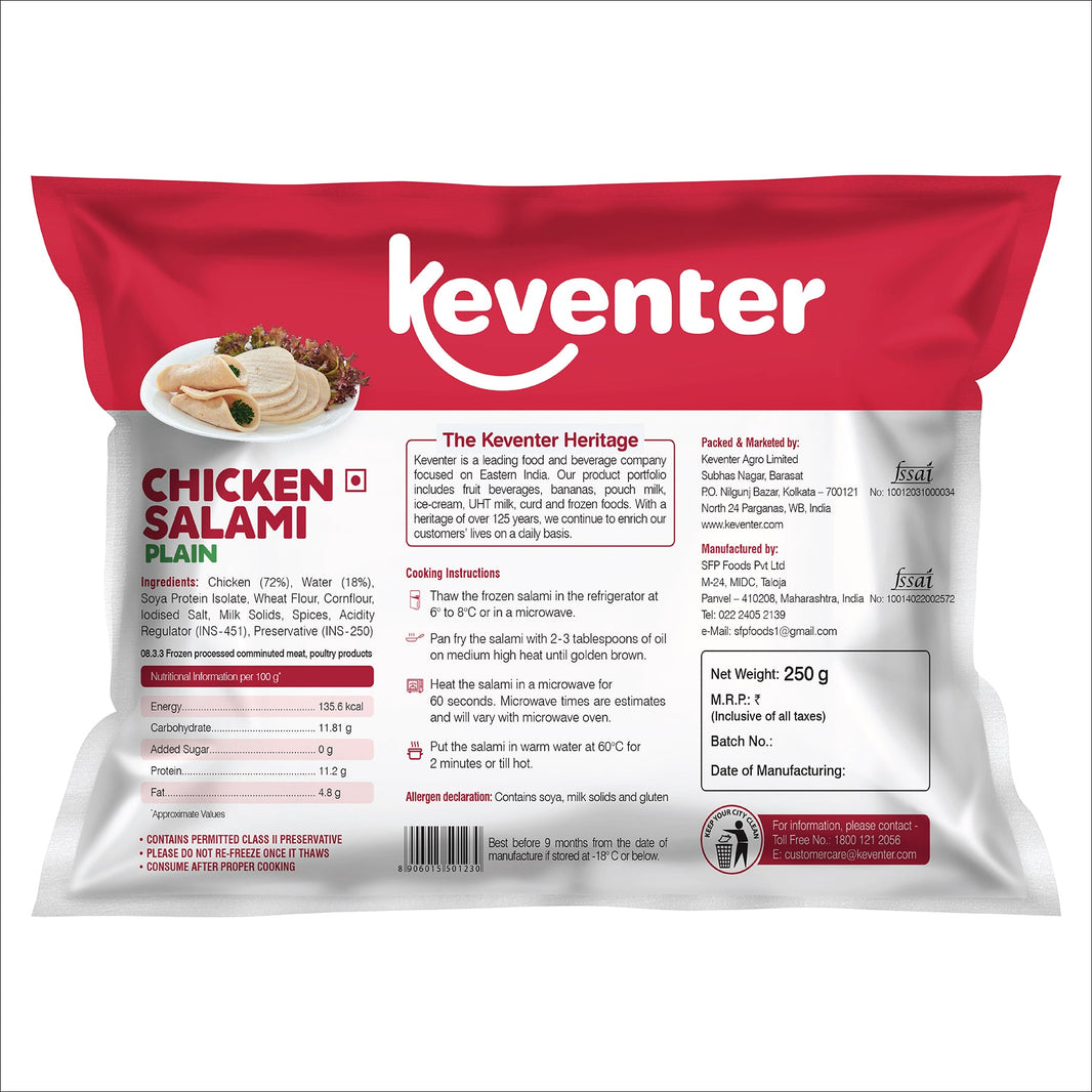 KEVENTER CHICKEN SALAMIN PLAIN 250G
