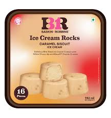 BASKIN ROBBINS ICECREAM ROCKS CARAMEL BISCUITS 192 ML - SuperMarcheStore