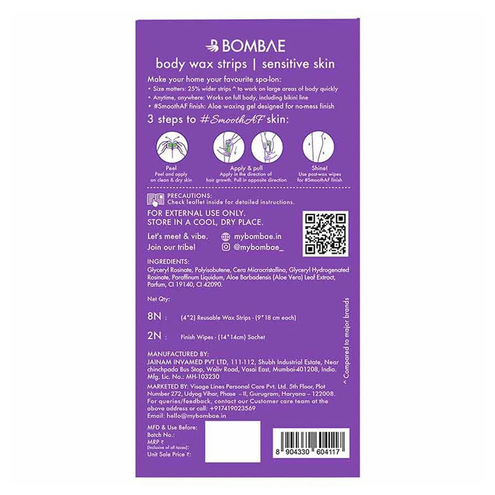 BOMBAY SHAVING BOMBAE BODY WAX STRIPS ALOE VERA SEN SKIN - SuperMarcheStore