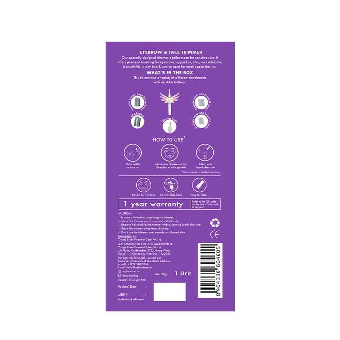 BOMBAY SHAVING BOMBAE EYEBROW FACE TRIMMER - SuperMarcheStore