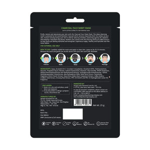 BOMBAY SHAVING COMPANY CHARCOAL FACE SHEET MASK 25G - SuperMarcheStore