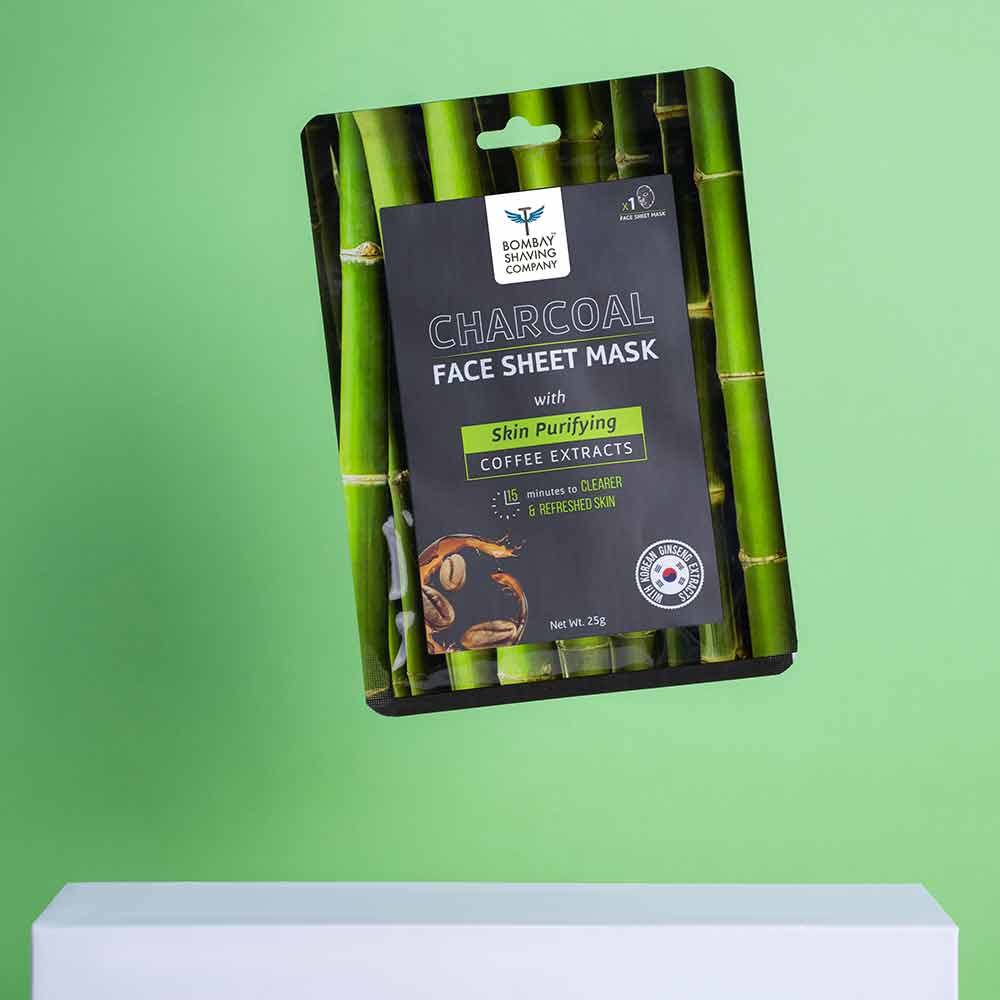 BOMBAY SHAVING COMPANY CHARCOAL FACE SHEET MASK 25G - SuperMarcheStore