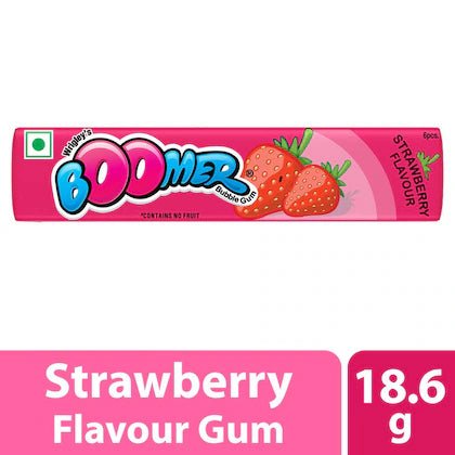 BOOMER BUBBLE GUM STRAWBERRY FLAVOUR 18.6 GM - SuperMarcheStore