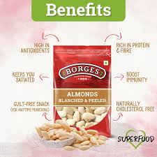 BORGES ALMONDS BLANCHED & PEELED 400GM - SuperMarcheStore